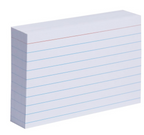 3"x5" White Lined Index Cards - 100 Pack