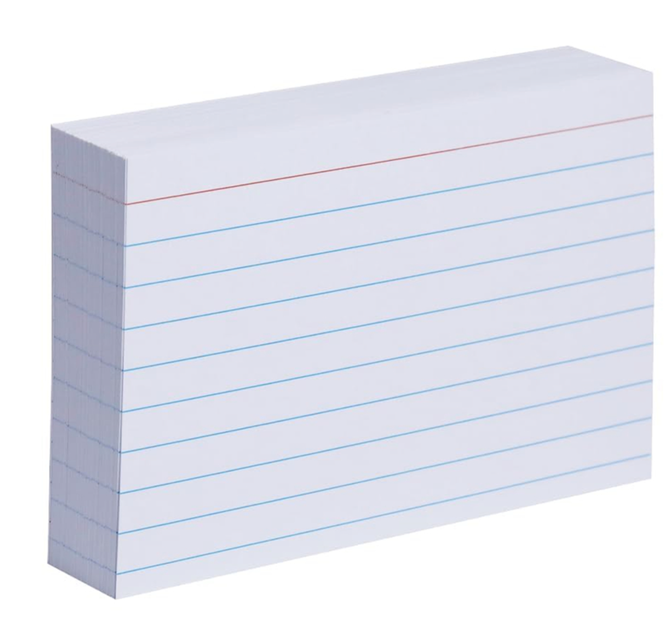 3"x5" White Lined Index Cards - 100 Pack