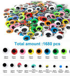 Googley Eyes - Container With 1680 - Various - Self Adhesive